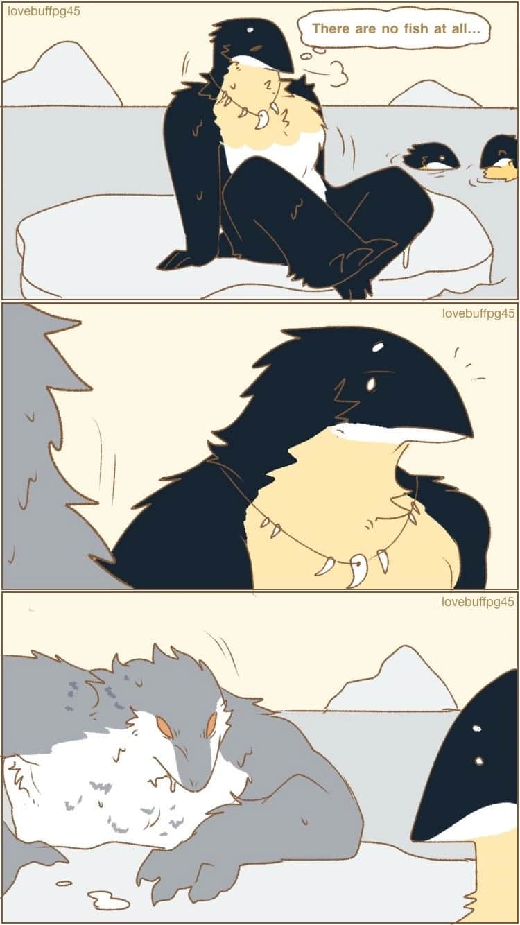 Leopard Seal and Penguin